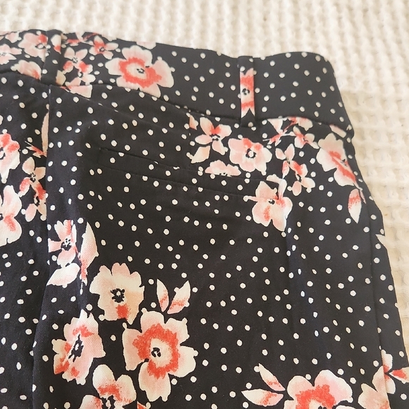 Jules & Leopold Black Polka Dot Pants with Pink Floral Accents Sz SM - Picture 10 of 13